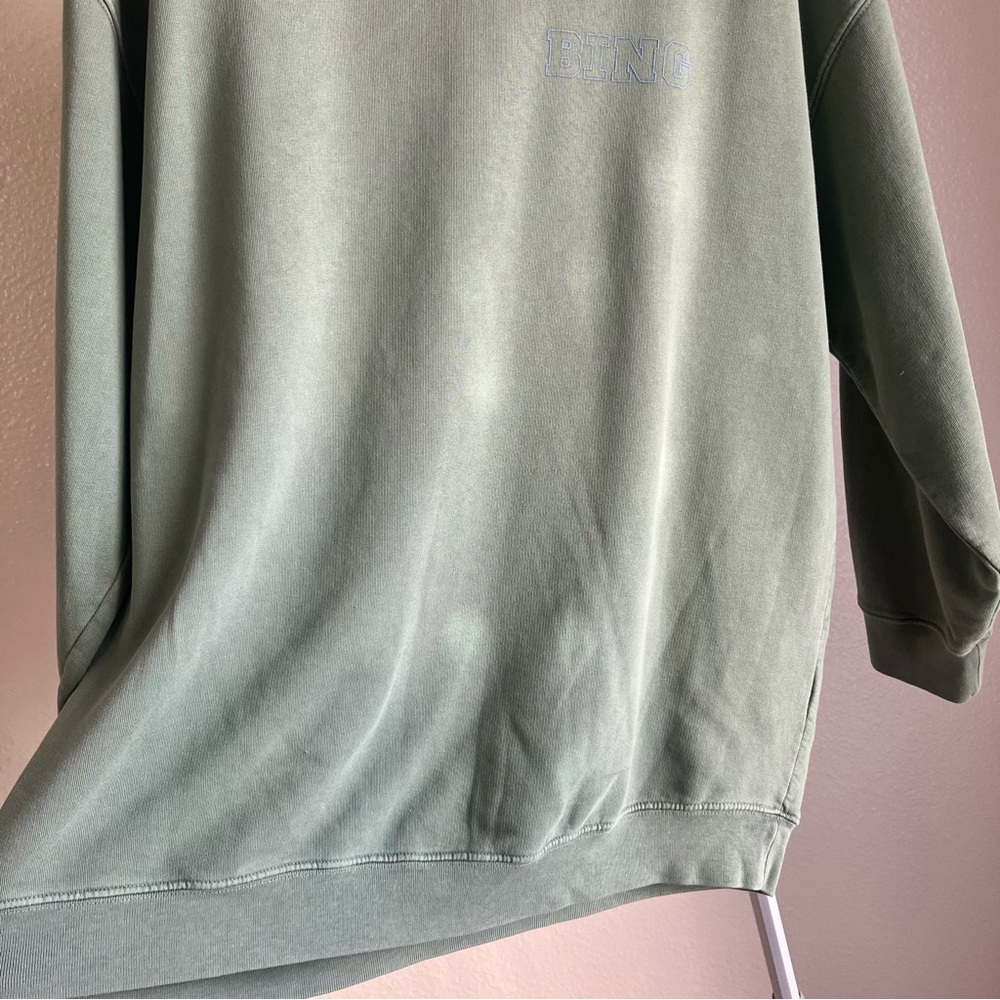 Anine Bing Cody Sweatshirt Bing Live in Green Size M - Picture 13 of 14